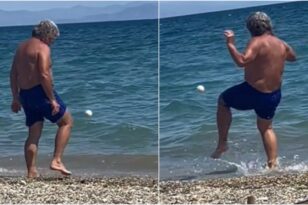 Βασίλης Χατζηπαναγής: Κάνει κόλπα με μπαλάκι στην παραλία - Το βίντεο που έγινε viral