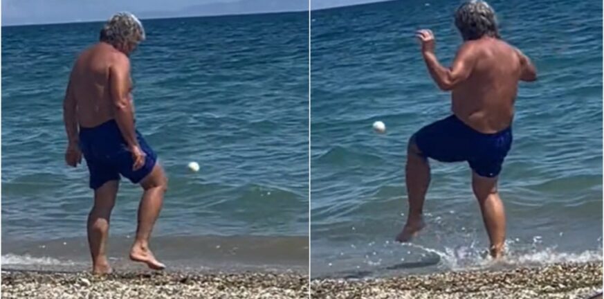 Βασίλης Χατζηπαναγής: Κάνει κόλπα με μπαλάκι στην παραλία - Το βίντεο που έγινε viral