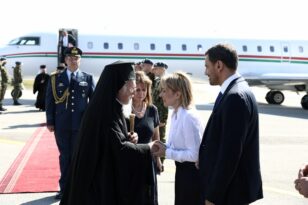 Εκπρόσωπος του Πρωθυπουργού η υφυπουργός Μεταφορών Χριστίνα Αλεξοπούλου στην υποδοχή του Οικουμενικού Πατριάρχη