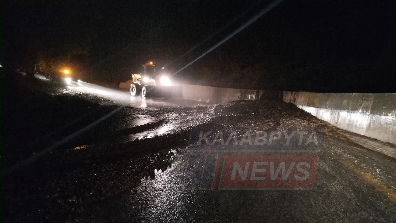 Κακοκαιρία Elias: Έκλεισαν το δρόμο στην Πούντας - Καλαβρύτων φερτά υλικά από την έντονη βροχόπτωση ΦΩΤΟ