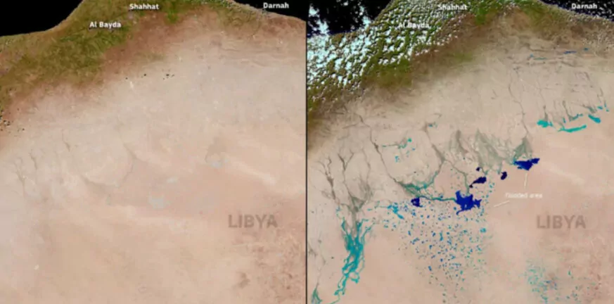Λιβύη: Λίμνες στη Σαχάρα σχημάτισε η κακοκαιρία Daniel - ΦΩΤΟ