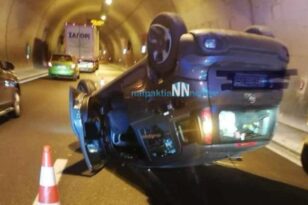 Τούμπαρε αυτοκίνητο μέσα στο τούνελ της Κλόκοβας-Στην Πάτρα μεταφέρθηκαν οι τραυματίες -BINTEO