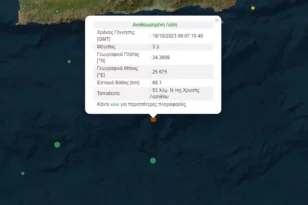 Κρήτη: Σεισμός 3,3 Ρίχτερ νότια του Λασιθίου