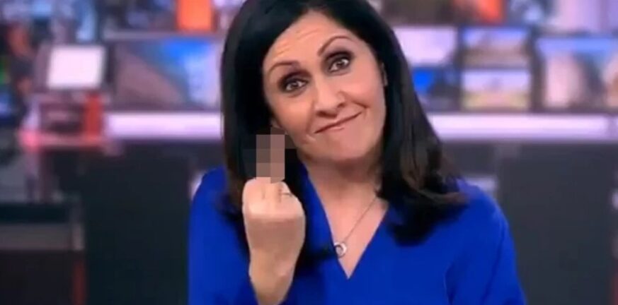 ΒΙΝΤΕΟ με παρουσιάστρια ειδήσεων του BBC με υψωμένο μεσαίο δάχτυλο on air