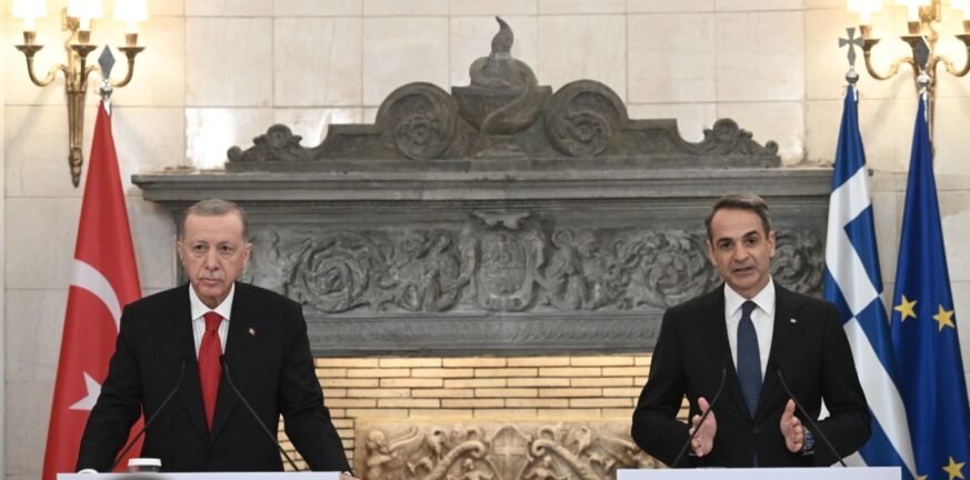 Διακήρυξη Μητσοτάκη - Ερντογάν: Συμφωνία να αποφευχθούν ενέργειες που θέτουν σε κίνδυνο την ειρήνη