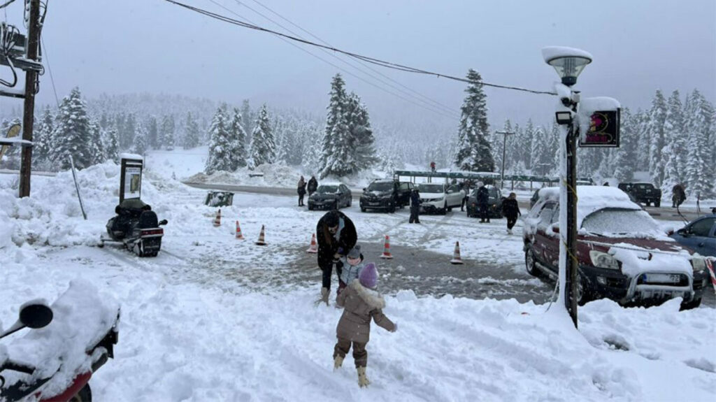 Χιονισμένο το Περτούλι - Με αλυσίδες τα οχήματα σε περιοχές της Δυτικής Μακεδονίας
