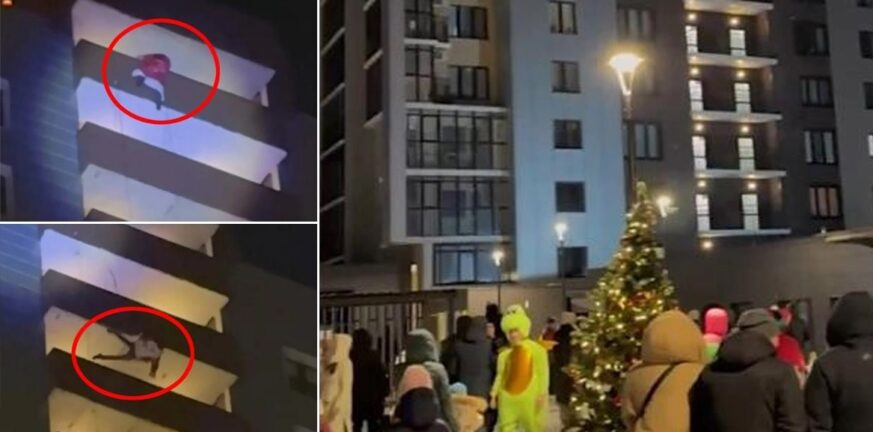 Τραγωδία στη Ρωσία: Άνδρας ντυμένος Άγιος Βασίλης έπεσε στο κενό μπροστά στη γυναίκα και το παιδί του - ΒΙΝΤΕΟ