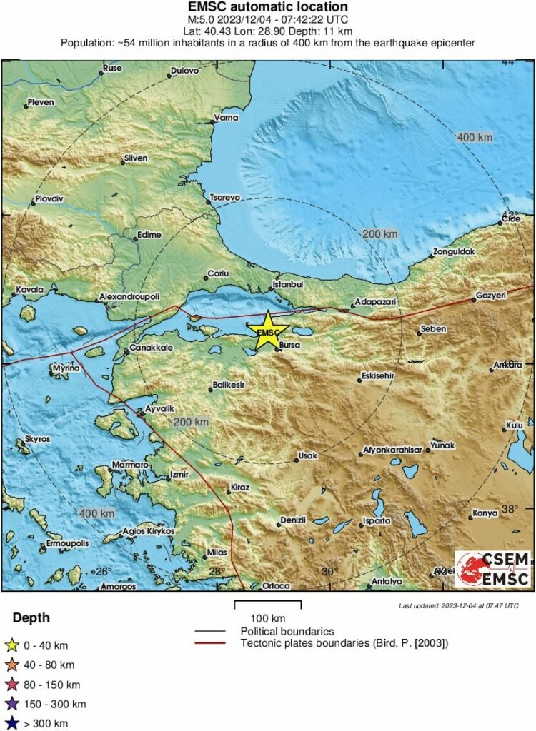 EKTAKTO - Ισχυρός σεισμός στην Τουρκία - Πού εντοπίζεται το επίκεντρο