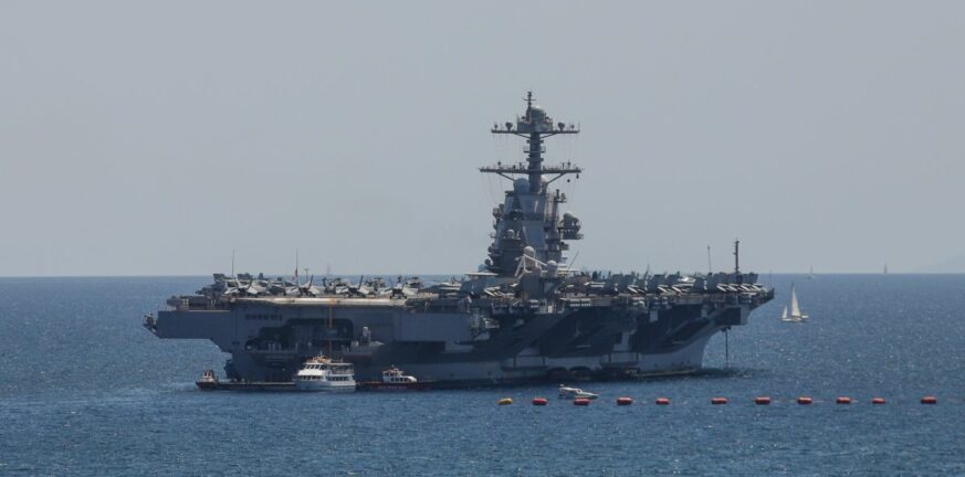 Στα Χανιά το κολοσσιαίο αεροπλανοφόρο USS Gerald Ford - ΦΩΤΟ