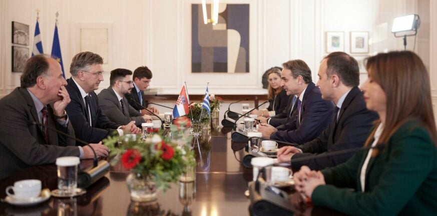 Τον Κροάτη πρωθυπουργό υποδέχθηκε ο Κυριάκος Μητσοτάκης