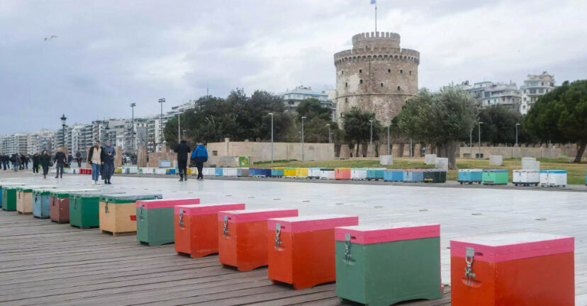 Θεσσαλονίκη: Οι μελισσοκόμοι διαμαρτυρήθηκαν μπροστά στον Λευκό Πύργο