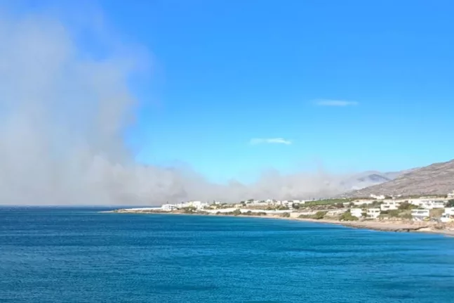 Κρήτη: Μεγάλη φωτιά στην Ιεράπετρα, πνέουν άνεμοι 8 μποφόρ - 112 για εκκενώσεις οικισμών BINTEO
