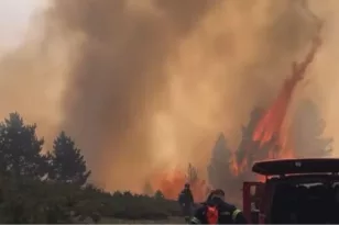Για τρίτο 24ωρο η φωτιά στα Πιέρια Όρη - Κινείται προς την Κοζάνη