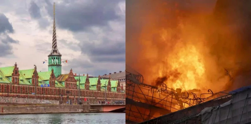 Δανία: Πυρκαγιά κατέστρεψε το μισό κτίριο του Παλαιού Χρηματιστηρίου της Κοπεγχάγης - ΒΙΝΤΕΟ