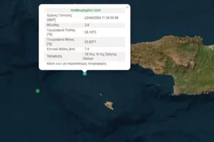Σεισμός 3,8 Ρίχτερ νότια της Κρήτης