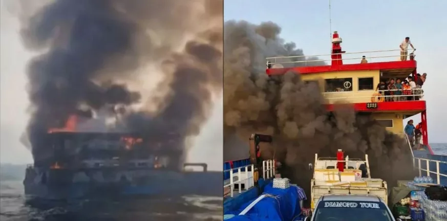 Ταϊλάνδη: Φέρι μποτ τυλίχθηκε στις φλόγες - Οι επιβάτες βούτηξαν στη θάλασσα - ΒΙΝΤΕΟ