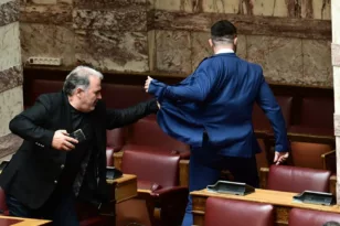 ΕΚΤΑΚΤΟ Ξύλο μέσα στη Βουλή: Πρώην βουλευτής των Σπαρτιατώνβουλευτή της Ελληνικής Λύσης