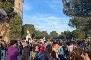 Θεσσαλονίκη: Διαμαρτυρία υπέρ των Παλαιστινίων από φοιτητικούς συλλόγους ΦΩΤΟ - ΒΙΝΤΕΟ