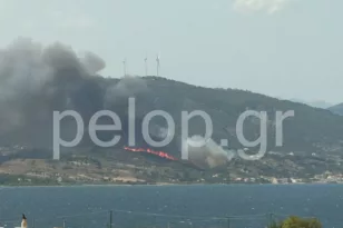 Φωτιά στο Αντίρριο με ισχυρούς ανέμους στην περιοχή – Ηχησε το 112 ΦΩΤΟ