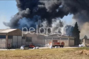 Αχαΐα: Χωρίς ενεργό μέτωπο η φωτιά σ΄εργοστάσιο, ανυπολόγιστες οι ζημιές ΦΩΤΟ