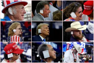 ΗΠΑ: Υποστηρικτές του Τραμπ εμφανίστηκαν με επιδέσμους στα αυτιά ΒΙΝΤΕΟ