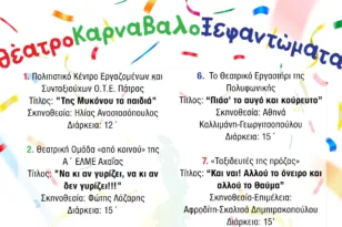 Πατρινό Καρναβάλι 2025: ΘέατροΚαρναβαλοΞεφαντώματα το Σάββατο στην πλατεία Γεωργίου