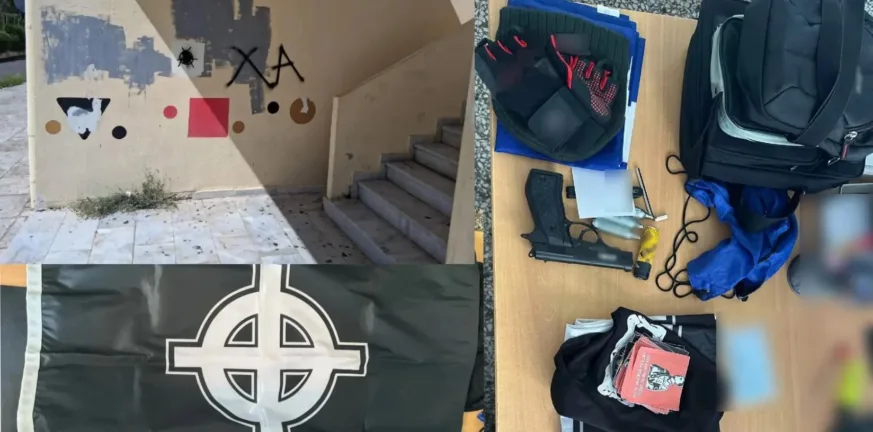 Σύλληψη ακροδεξιάς ομάδας στο Ίλιον: Συνθήματα της Χρυσής Αυγής, αεροβόλο και full face μέσα σε σχολείο Σύλληψη