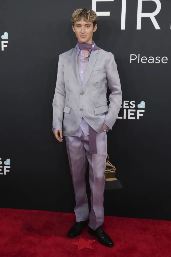 Troye Sivan arrives at the 67th annual Grammy Awards on Sunday, Feb. 2, 2025, in Los Angeles. (Photo by Jordan Strauss/Invision/AP)