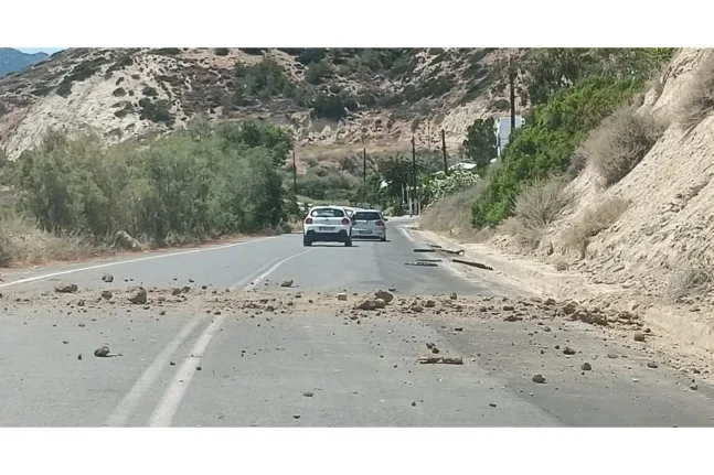 Δείτε που τα 5,3 Ρίχτερ προκάλεσαν κατολισθήσεις στην Κρήτη ΦΩΤΟ