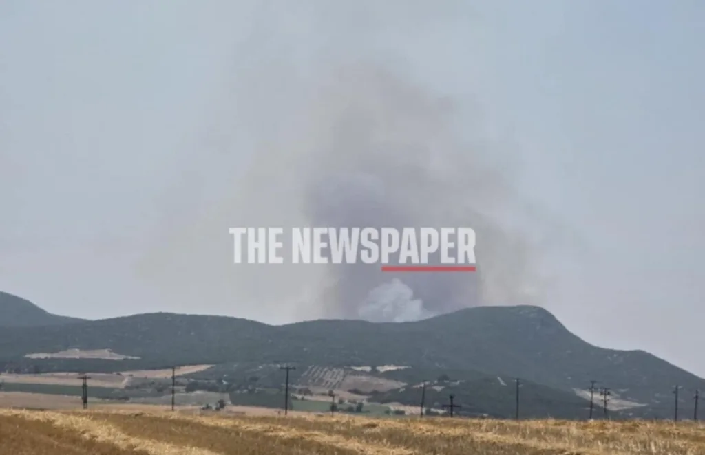 Πυρκαγιά στον οικισμό Κοκκίνα στα όρια Μαγνησίας-Λάρισας