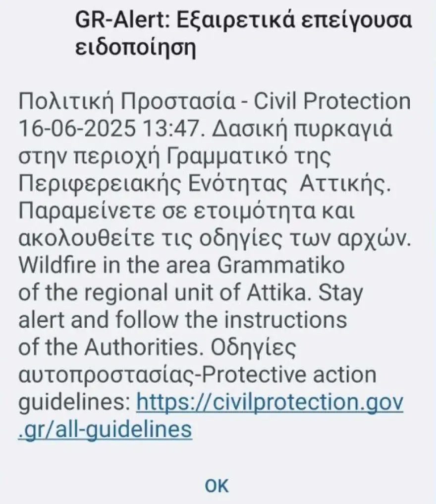 Φλόγες στο Άνω Σούλι Μαραθώνα: Διπλό 112 για εκκένωση, ενισχύονται οι πυροσβεστικές δυνάμεις