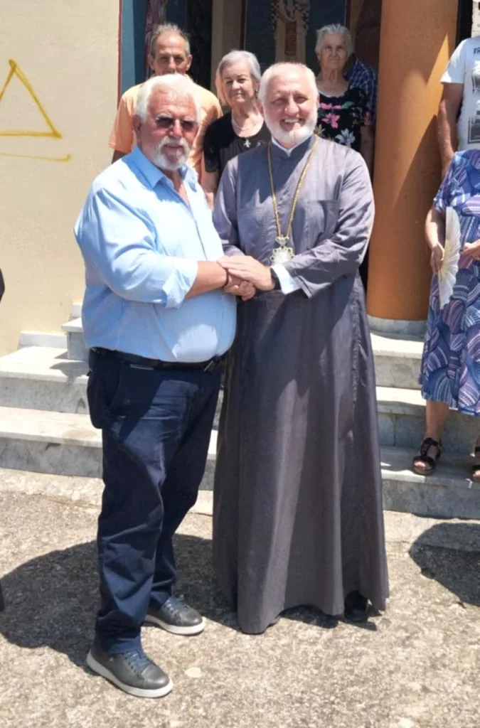Ο Αρχιεπίσκοπος Αμερικής κ.κ. Ελπιδοφόρος στην Απιδούλα για τη στήριξη της αναστύλωσης του Ιερού Ναού Κοιμήσεως της Θεοτόκου