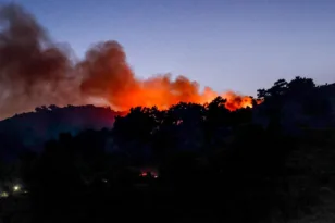 Εύβοια στις φλόγες: Εφιαλτική νύχτα στην Κάρυστο, η φωτιά «γλείφει» τα σπίτια