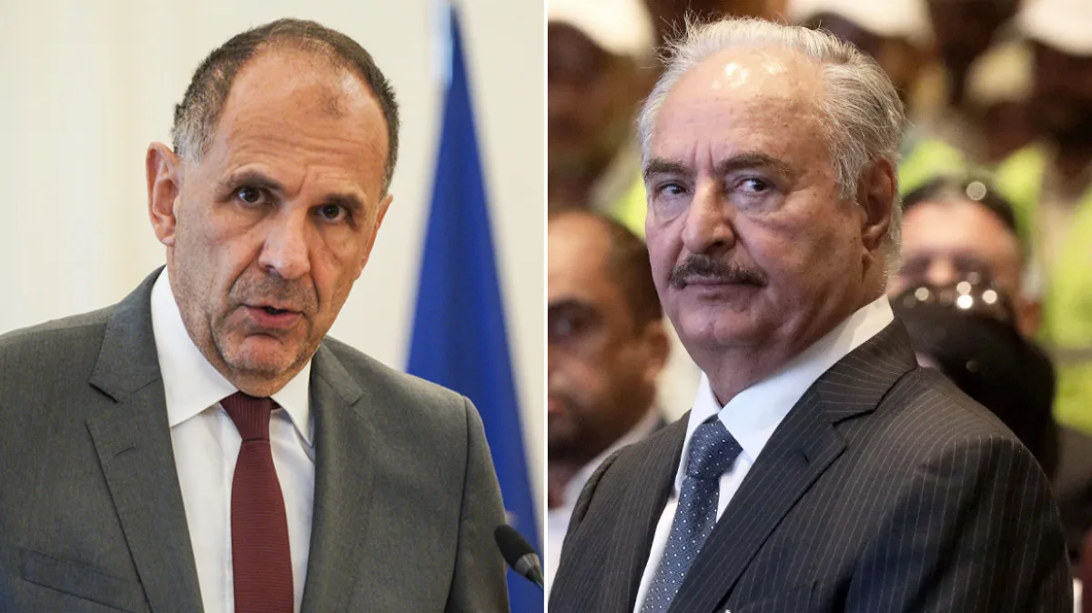 Συνάντηση Γεραπετρίτη – Χαφτάρ στη Βεγγάζη: «Μας συνδέει η προσήλωση στο Διεθνές Δίκαιο»
