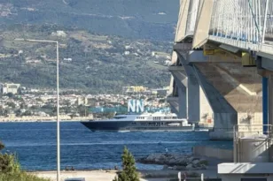 Το πολυτελές γιοτ SAGITTA εντυπωσίασε στο πέρασμά του από τη Γέφυρα Ρίου – Αντιρρίου ΒΙΝΤΕΟ
