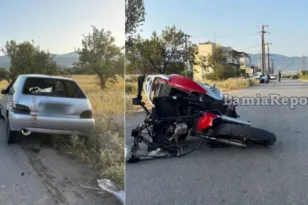 Λαμία: Σοβαρό τροχαίο με μηχανάκι που συγκρούστηκε με ΙΧ - Τραυματισμένο ένα ζευγάρι ΒΙΝΤΕΟ