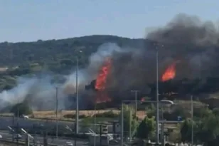 Φωτιά στην Παιανία κοντά στην Αττική Οδό – Απειλείται και εταιρεία - Ηχησε το 112