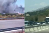 Αγρίνιο: Φωτιά σε χωράφια δίπλα από την Ιόνια Οδό ΒΙΝΤΕΟ