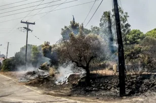 Φωτιά στη Ζάκυνθο: Ζημιές σε σπίτια από την πυρκαγιά, τεράστια μάχη με τις φλόγες