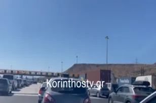 Ατελείωτες ουρές χιλιομέτρων στην Εθνική οδό Αθηνών-Κορίνθου ΒΙΝΤΕΟ