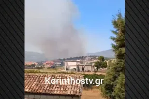 Φωτιά στην Αρχαία Νεμέα - Στις φλόγες δάσος, 112 για εκκένωση, στη μάχη 7 εναέρια