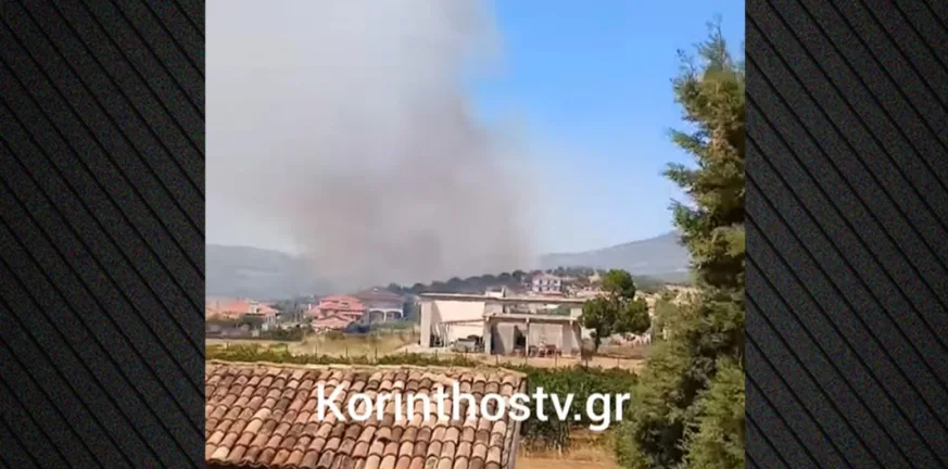 Φωτιά στην Αρχαία Νεμέα - Στις φλόγες δάσος, 112 για εκκένωση, στη μάχη 7 εναέρια