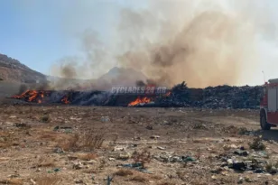 Φωτιά στον ΧΥΤΑ της Νάξου: Σοβαρός κίνδυνος για το νησί ΒΙΝΤΕΟ