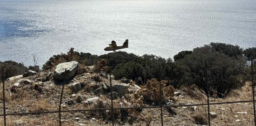 Άνδρος: Καλύτερη η εικόνα της φωτιάς στην Παλαιόπολη ΦΩΤΟ
