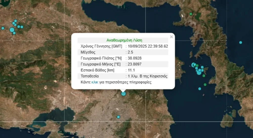 Διπλή σεισμική δόνηση στα βόρεια προάστια αναστάτωσε τα ξημερώματα την Αττική