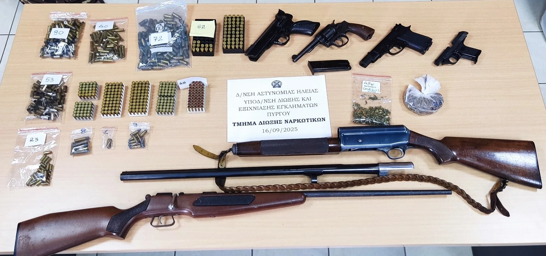 Πύργος: Συλλήψεις για μίνι «χασιφοφυτεία» και όπλα ΦΩΤΟ
