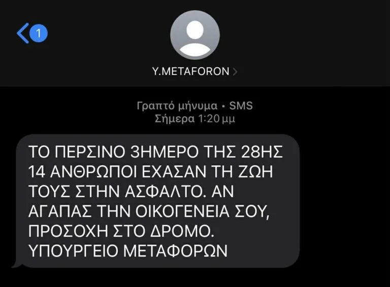 Υπ. Μεταφορών προς τους εκδρομείς της 28ης Οκτωβρίου: «Αν αγαπάς την οικογένειά σου, προσοχή στο δρόμο»