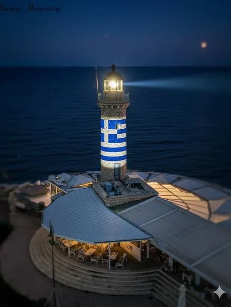 Τοπόσημα στα γαλανόλευκα: Πατρινός φωτογράφος «ζωγράφισε» την 28η Οκτωβρίου