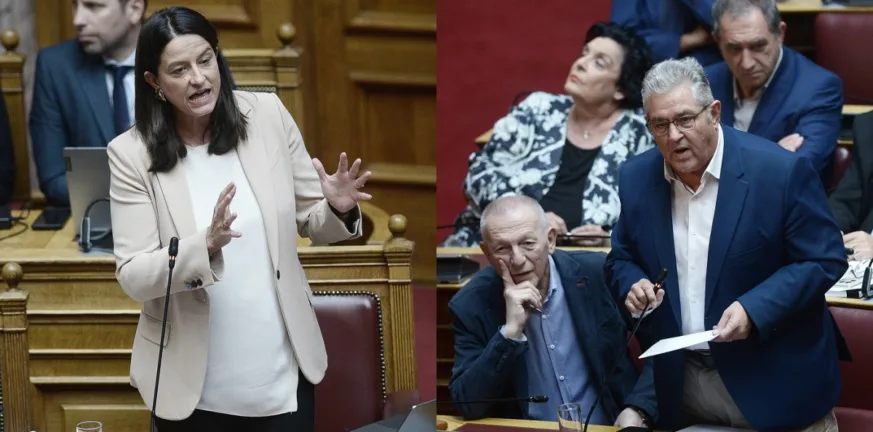 Σφοδρή αντιπαράθεση Κεραμέως - Κουτσούμπα στη Βουλή: «Δεν θα παρανομήσω» - «Το γνωστό μαγνητοφωνάκι που βγάζει»
