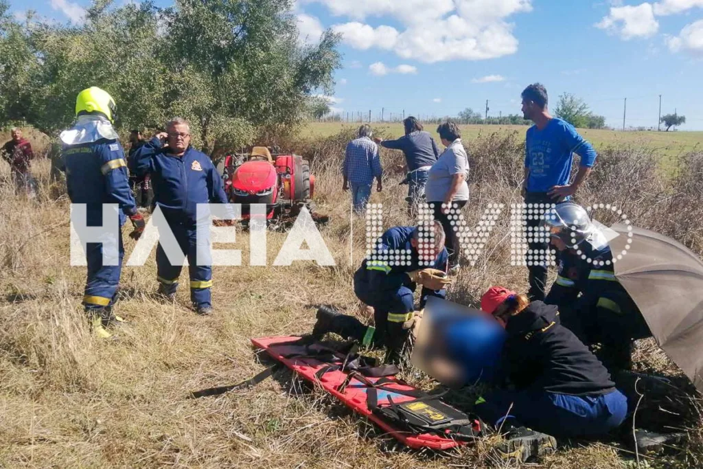 Σοβαρό ατύχημα με τρακτέρ και τραυματισμός αγρότη στο πρόσωπο ΦΩΤΟ
